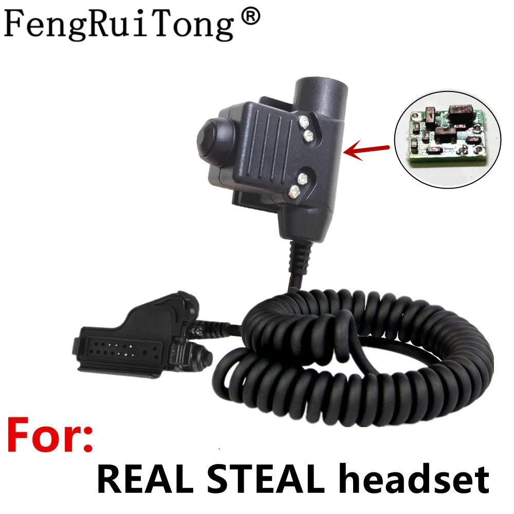 Tactics U94 PTT AMPLIFIED version for REAL STEAL headset ，for Motorola MTS/XTS5000 radio 3M comtacs/MSA Dynamic MIC headset