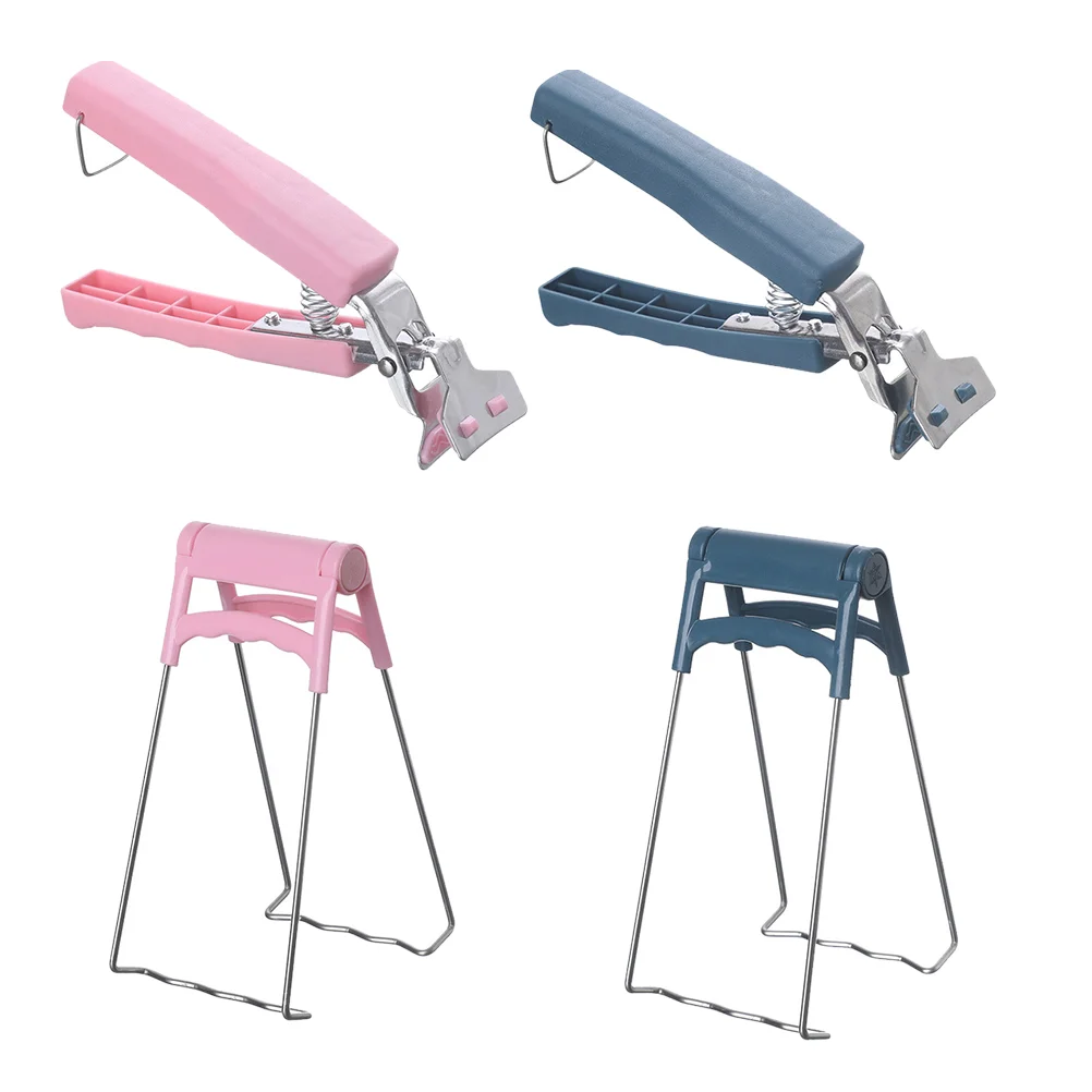 

4 Pcs Fondue Accessories Stainless Steel Bowl Clip Kitchen Tools Plate Clamp Dish Tongs