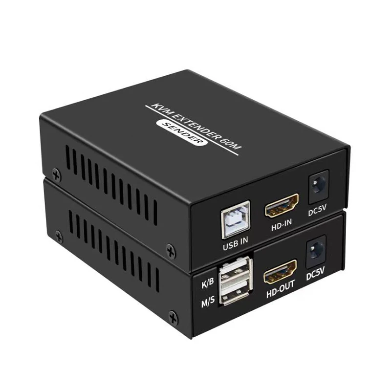 KVM-удлинитель 60M 1080P HDMI-совместим с cat5e/6 Ethernet RJ45 LAN-кабелем - купить по выгодной цене