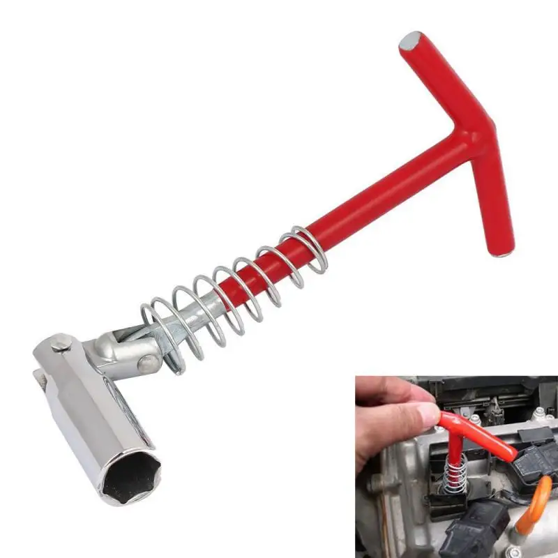 

1Pcs Portable Spanner Socket Wrench Spark Plug 16mm Removal Tool T-Bar Car Removal Tool Chromeplated Spanner Car accessories