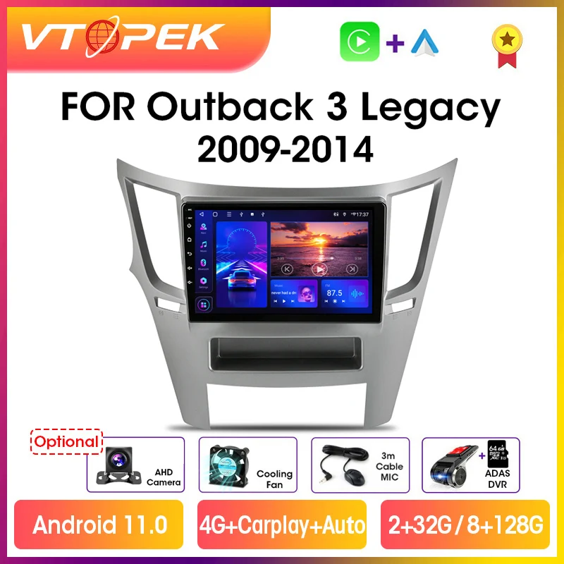 Автомобильная Мультимедийная система Vtopek автомагнитола 2DIN на Android 11 с 9