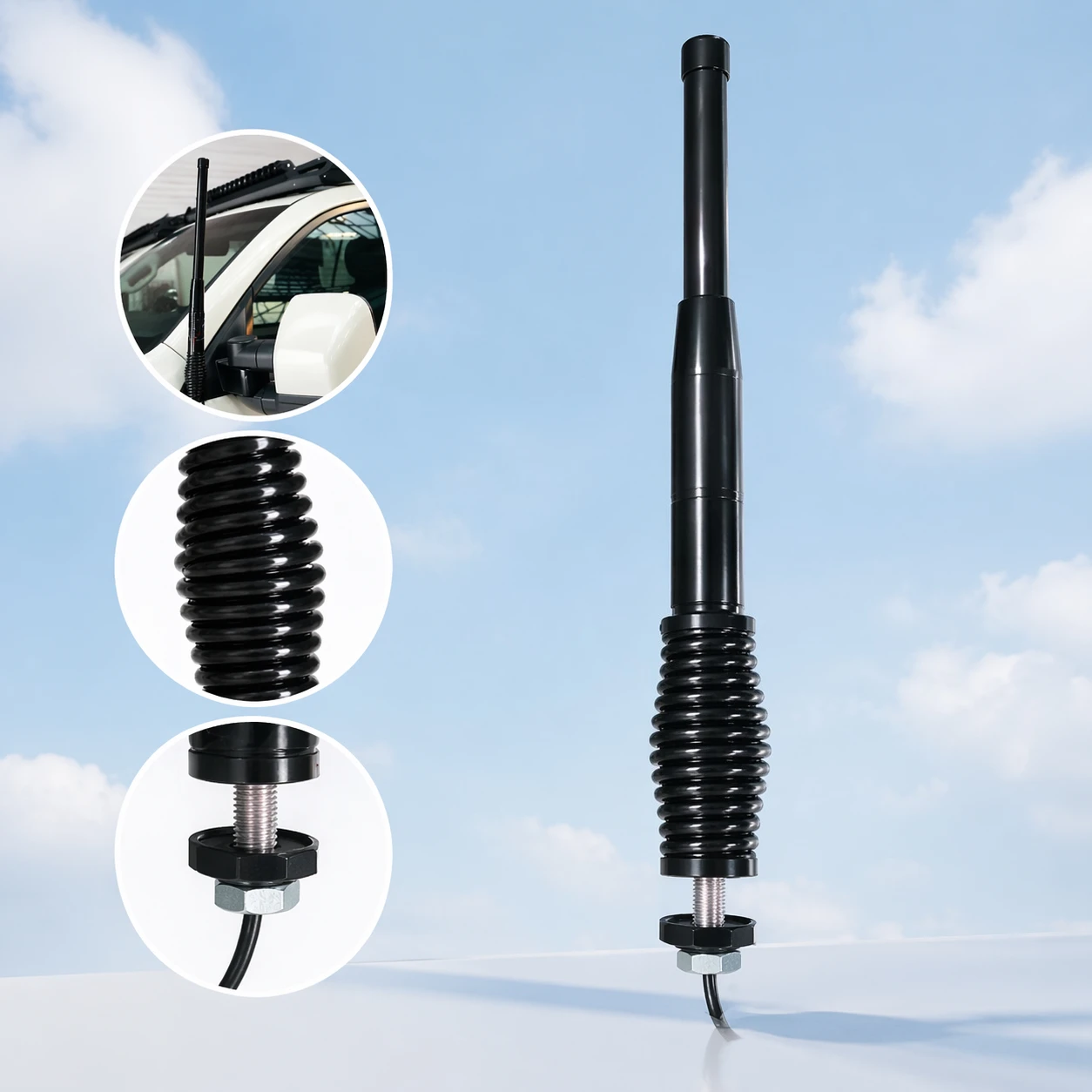 Фото UHF 477 МГц Антенна из стекловолокна 3.5dBi, усиленная, для внедорожников 4x4, рынок Австралии №1
