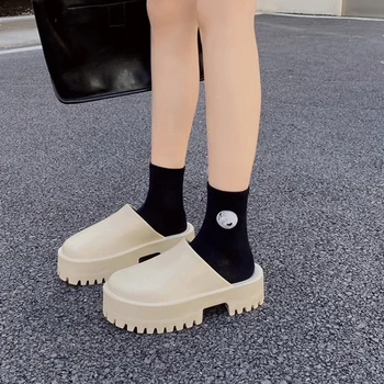 Summer Women Clogs Platform Sandals Waterproof Casual Mule Sandals Rubber Chunky Lug Sole Comfort Wedges for Pool Beach Shoes 1