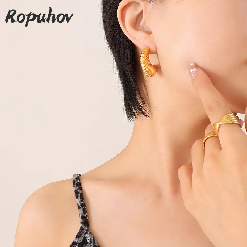 

Ropuhov женские новые японские и южнокорейские Простые Модные Белые дизайнерские темпераментные титановые серьги с фестонами