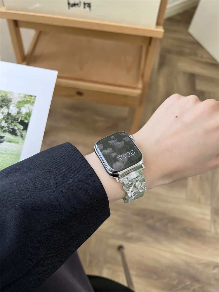Ремешок резиновый для Apple Watch Band 41 мм 45 44 40 42 38 подарок Dream Butterfly женский браслет Iwatch