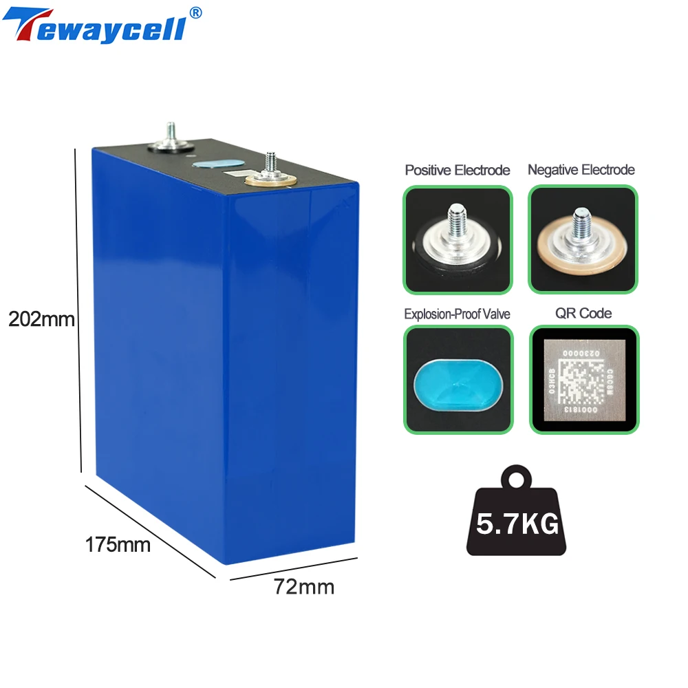 Фото Tewaycell Grade A 3,2 В Lifepo4 320 Ач 315 Ач Литий-ионный аккумулятор Lifepo4 Akku №2