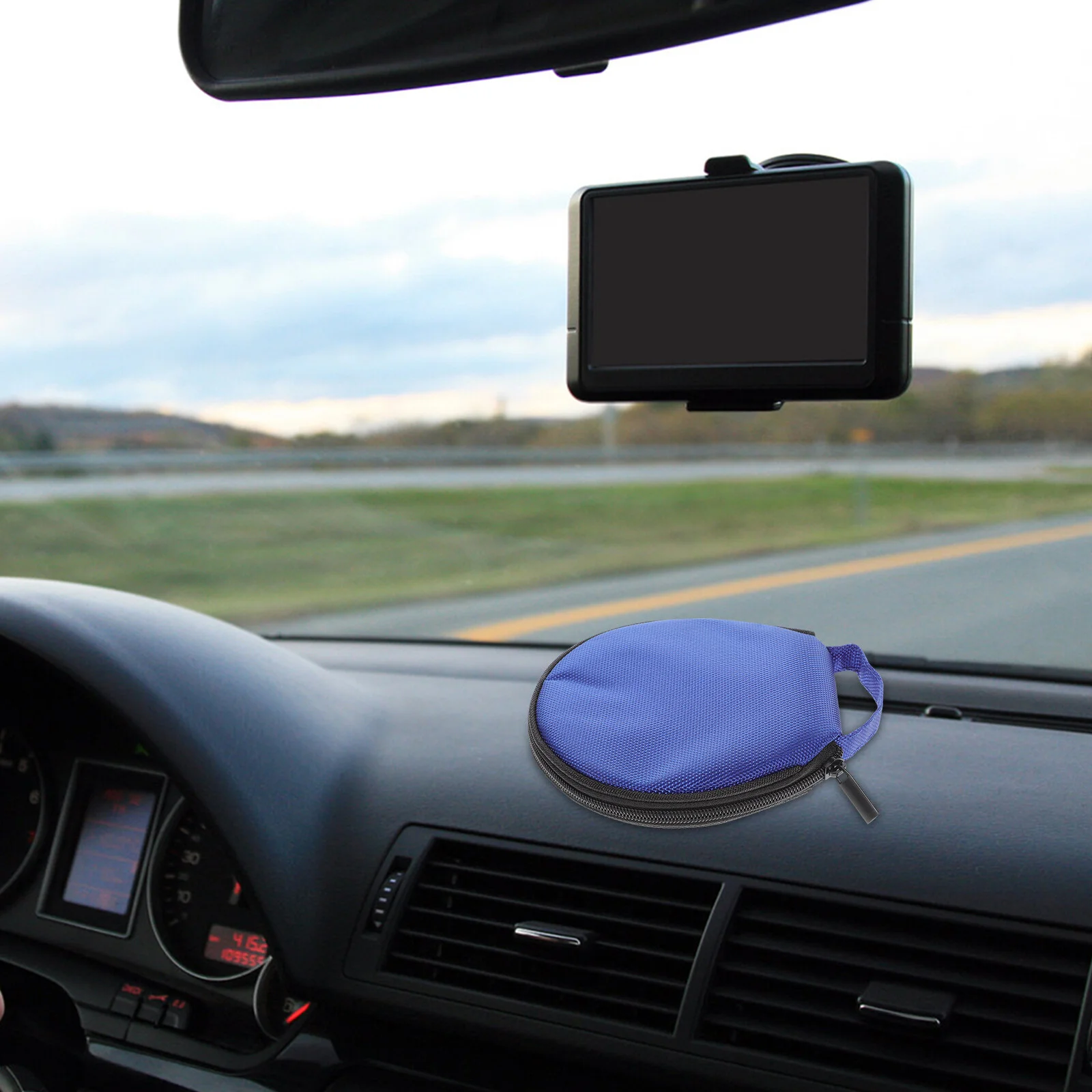 

Album Box CD Pouch DVD Holder Zipper Case Round Storage Bag 20 Capacity CDs Car