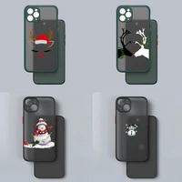 merry christmas santa deer phone case for iphone 12pro 13 11 pro max mini xs x xr 7 8 6 6s plus se 2020 matte translucent shell