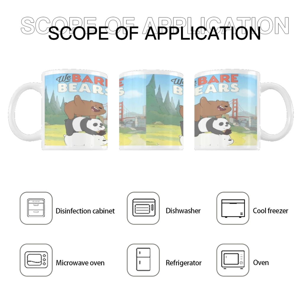 We Bare Bears Кофейная чашка для молока Мокко Кружка 11 унций Керамическая чая кружка