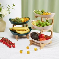 living room three layer plastic fruit plate storage container garden snack home decoration dish afternoon tea cake basket dishes