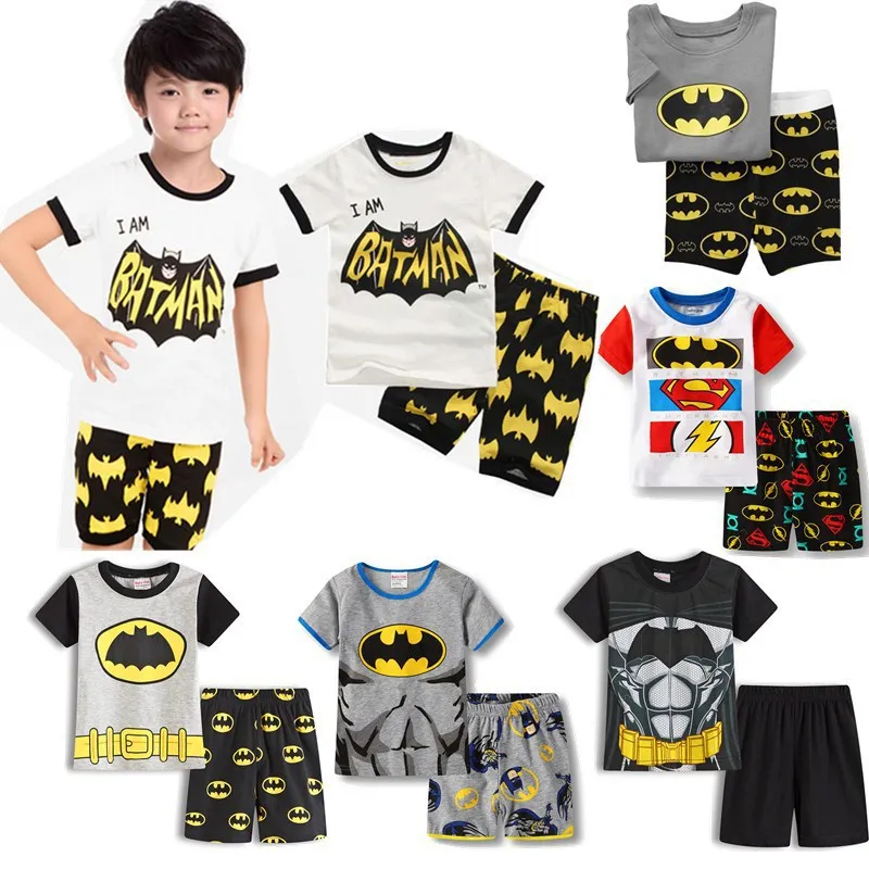 

Batman Kids Pajamas Set Cartoon Baby Boys Girls Clothes Summer Tops Pants Kids Pajamas Pajamas Pajamas Sets T-Shirts