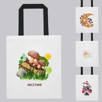harajuku mushroom shoulder bag women canvas shopper bags 2022 fashion casual reusable foldable travel grocery organizer handbag