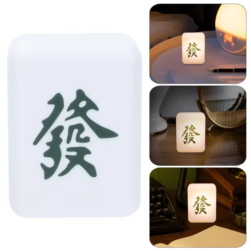 

Mahjong Night Light Creative Ornaments Soft Light Eye Protection LED Bedroom Table Lamp USB Rechargeable Adjustable Fortune Lamp