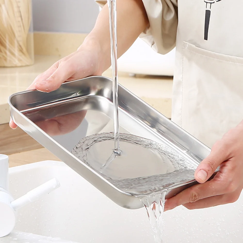 

4pcs/ Set Stainless Steel Steam Food Pan Catering Food Tray with Baking Tools