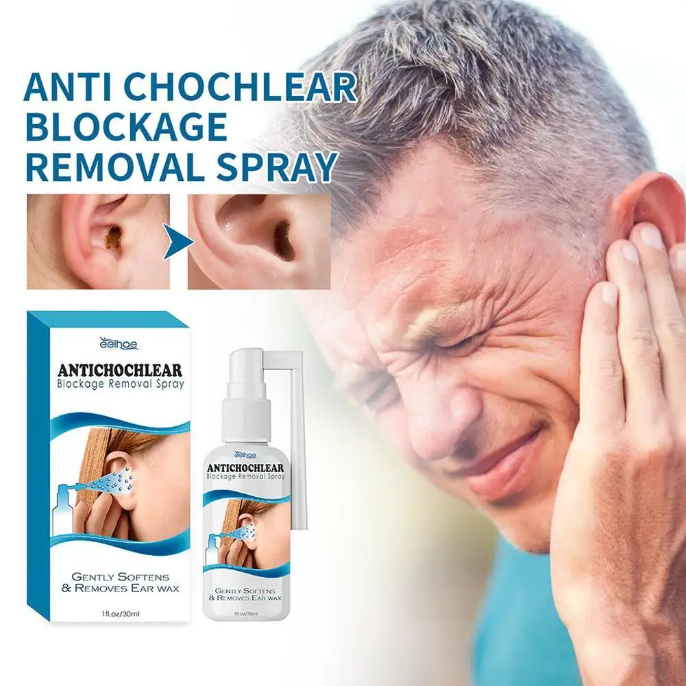 

Anti Chochlear Blockage Removal Spray Ear Cleaning Deafness 30ml Itching Care Earache Relieve Tinnitus Health K6M9