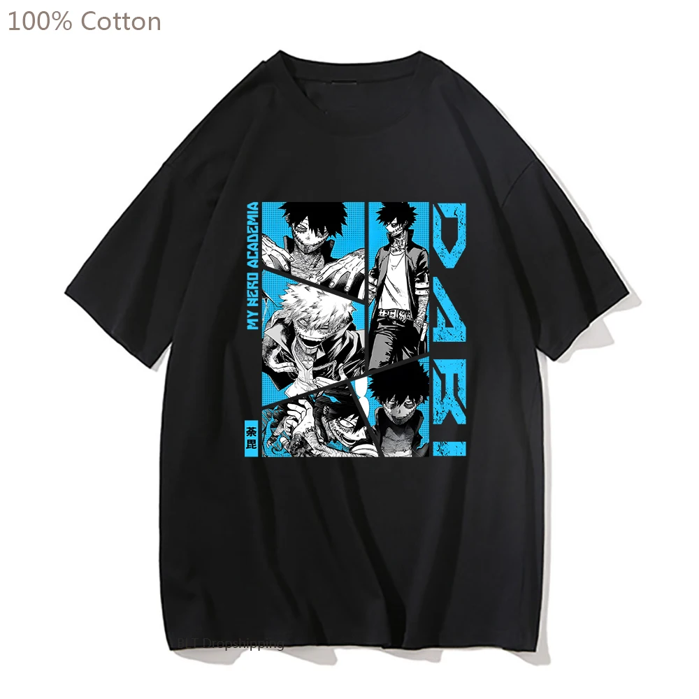 

Men's Shirt My Hero Academia T-Shirt Katsuki Bakugou Dabi Anime Tshirts Japanese Manga Print Top Tees 100% Cotton Male Tee-shirt