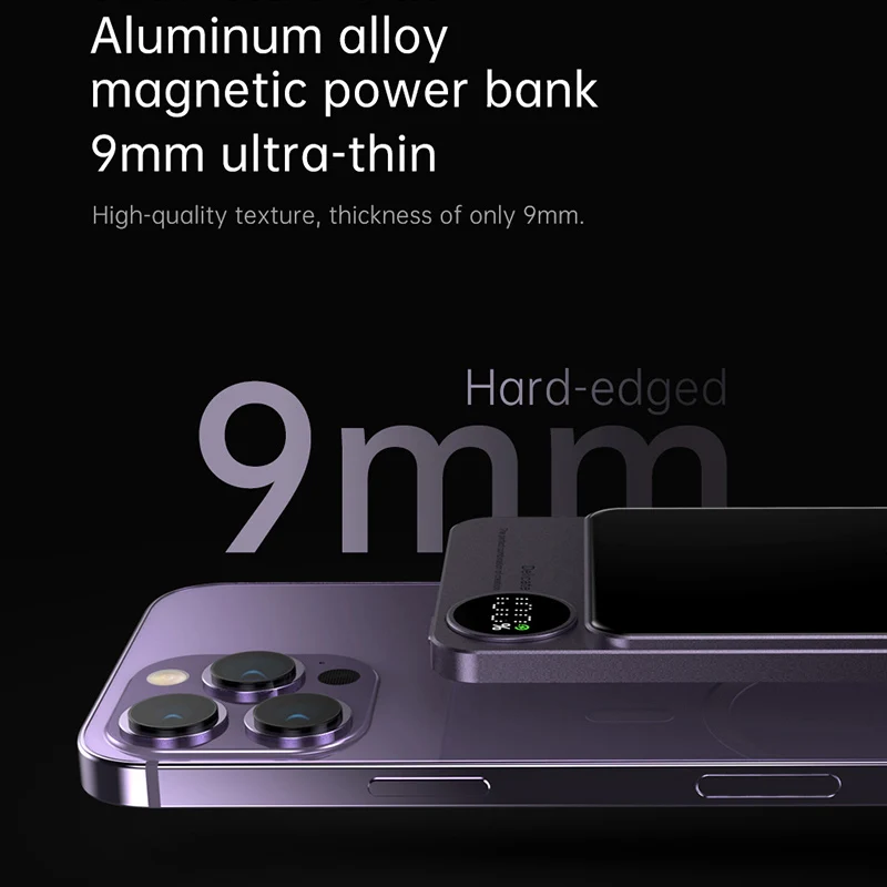 Portable 10000mAh Magnetic Wireless Power Bank 5000mAh Metal PD 20W Fast Charging External Battery For Macsafe iPhone Powerbank