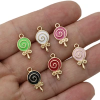 10pcs gold plated enamel baby candy charms pendant for jewelry making bracelet earrings necklace accessories diy findings