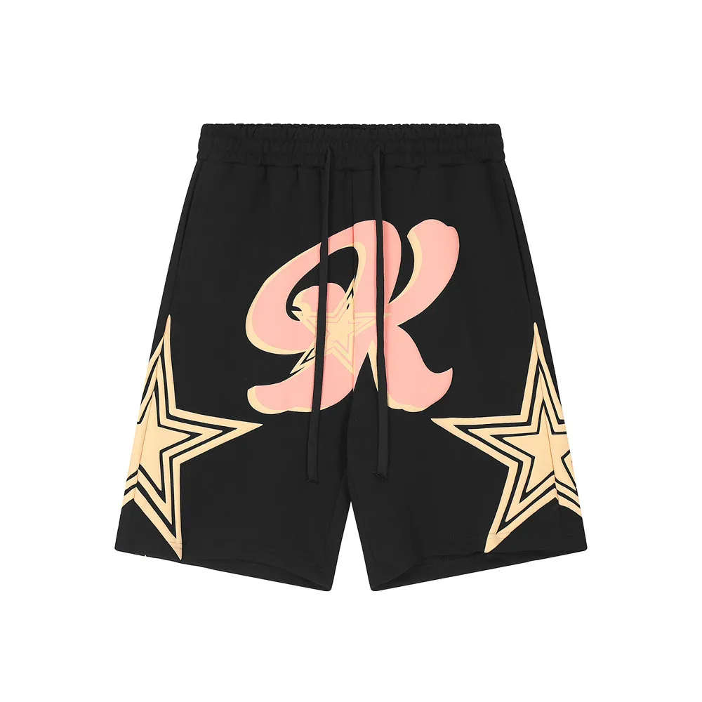 

Casual Shorts for Men with Vibe Star Print and Loose Fit