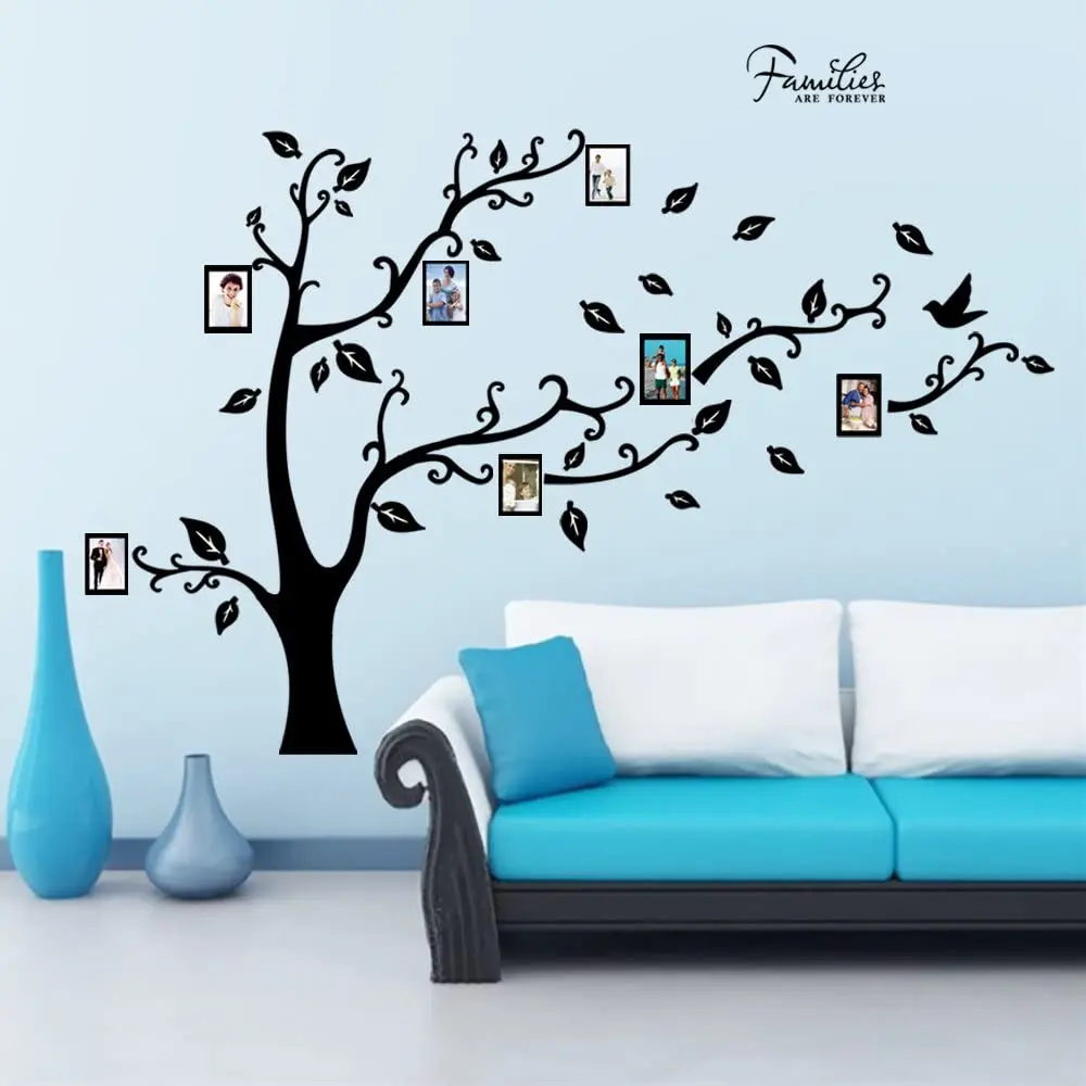 

Vinyl Carved Tree Photo Frame Sticker Bedroom Living Room Wall Poster Original Fashion Simple Home Decor Painting SP-270
