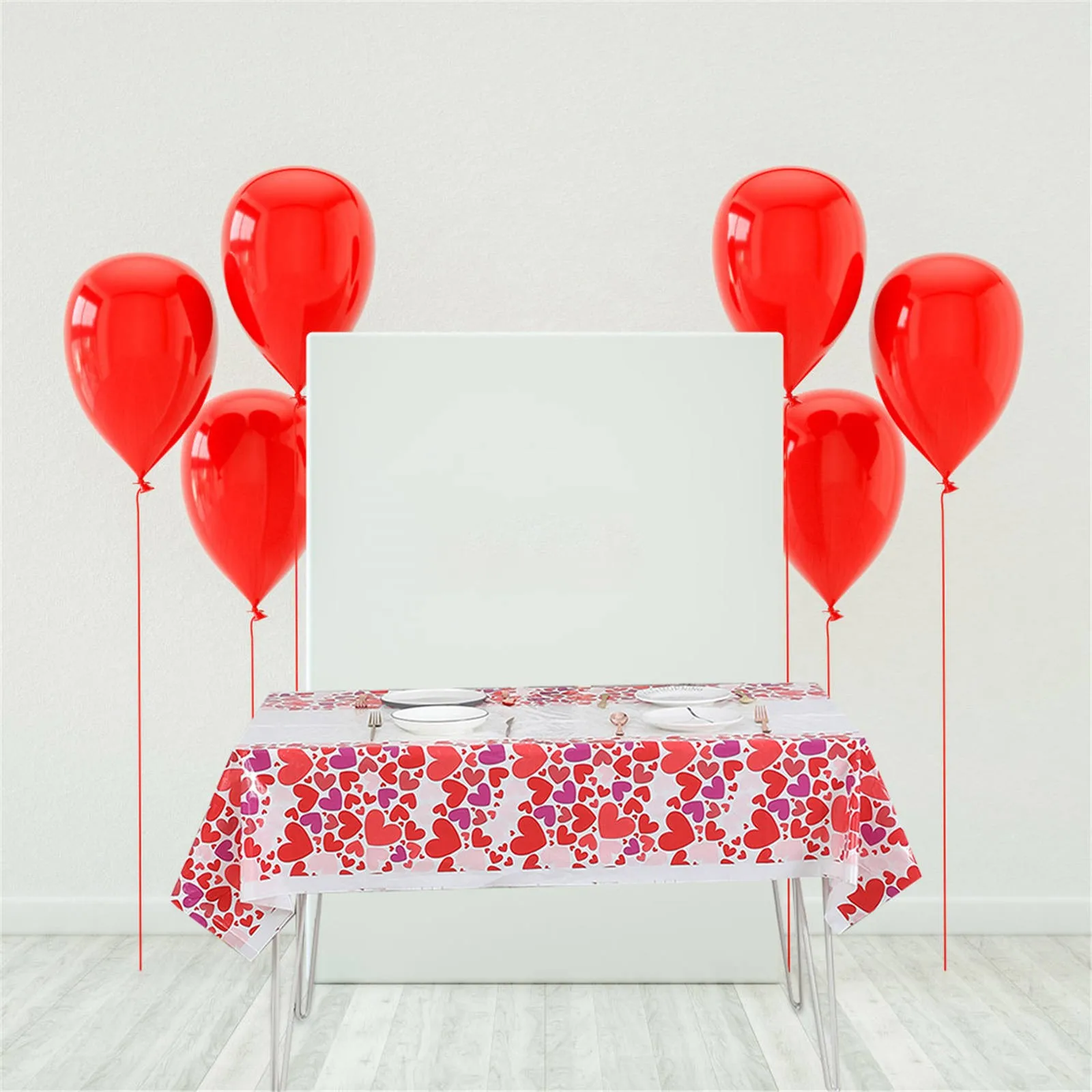

Disposable Pe Plastic Love Tablecloth Wedding Tablecloth Wedding Valentine'S Day Decoration Rectangle Tablecloth Disposable