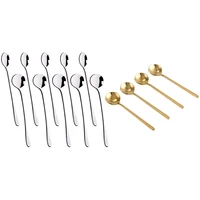 4pcsset round shape coffee spoongold with long handle iced tea spoons ice cream spoon coffee spoon set of 10