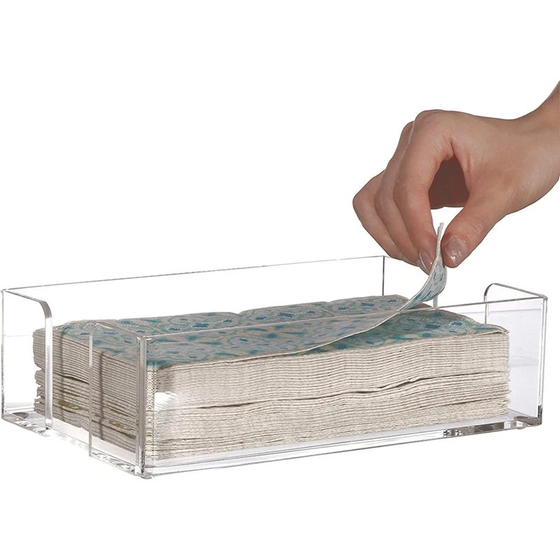 

Clear Napkin Holders For Kitchen,Guest Towel Basket,Papertowel Holder In Clear,Cocktail And Guest Napkin Holder