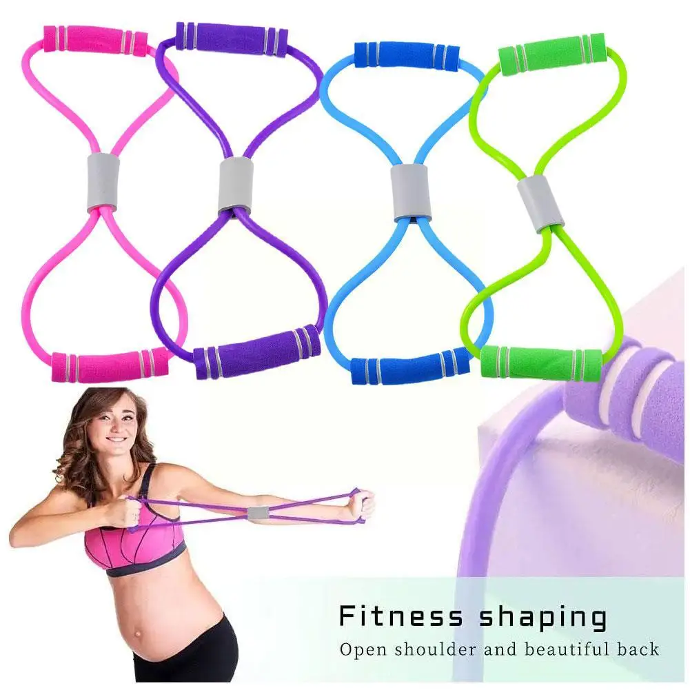 8-Word Type Exercise Rubber Resistance Band Resistance Bands With Home Exercises Bands Exercise Bodybuilding Handles At Y4O2