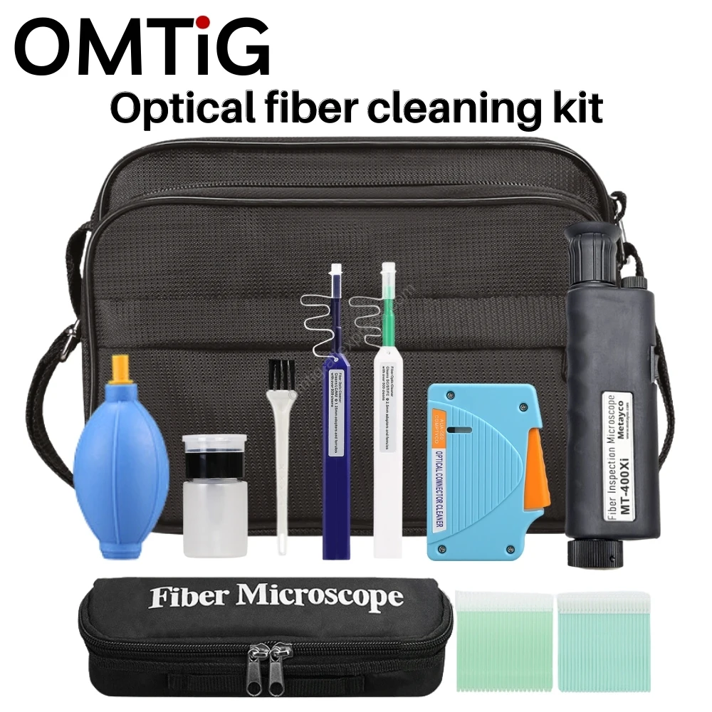 12pcs/set Professional Fiber Optic Cleaning Set with Cleaning Microscope and Free Shipping