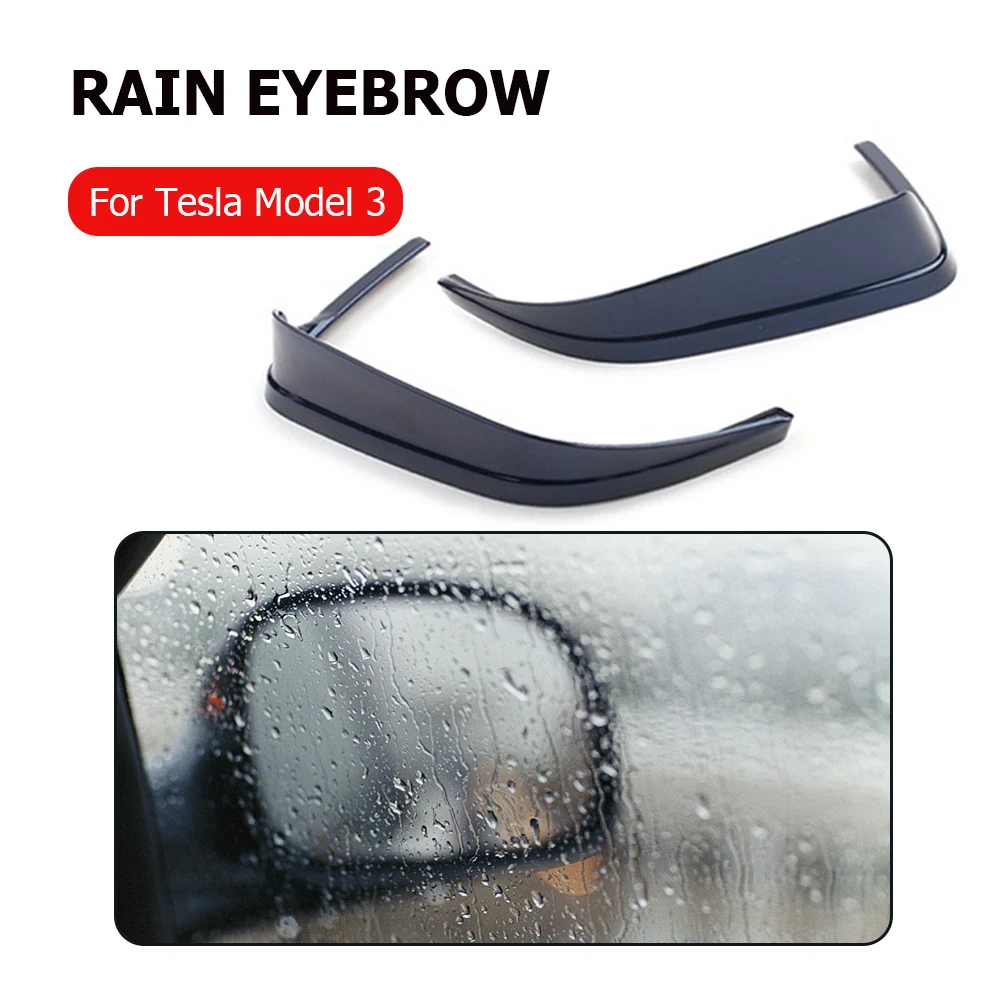 

2pcs Car Side Mirror Sun Visor Sun Shield Rain Guard Eyebrow Hood Guard for Tesla Model 3 Auto Parts