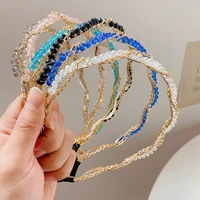 2022 summer new fashion hair band crystal beaded hair hoop headbands designer hairband hair accessories for women