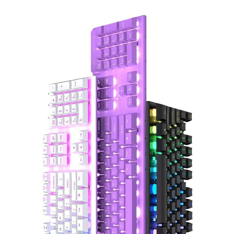 

Игровая механическая клавиатура с 104 клавишами, красная ось, Двойное Подключение, проводная USB RGB Киберспорт, подсветка, клавиатуры ослепите...