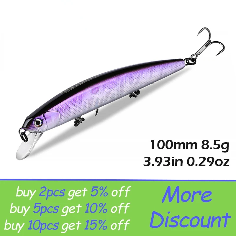 

MAVLLOS Floating Bait 10cm 8.5g Stainsteel Tackle A+ Tungsten System Fishing Lure minnow bait 1.5-2m Depth Floating