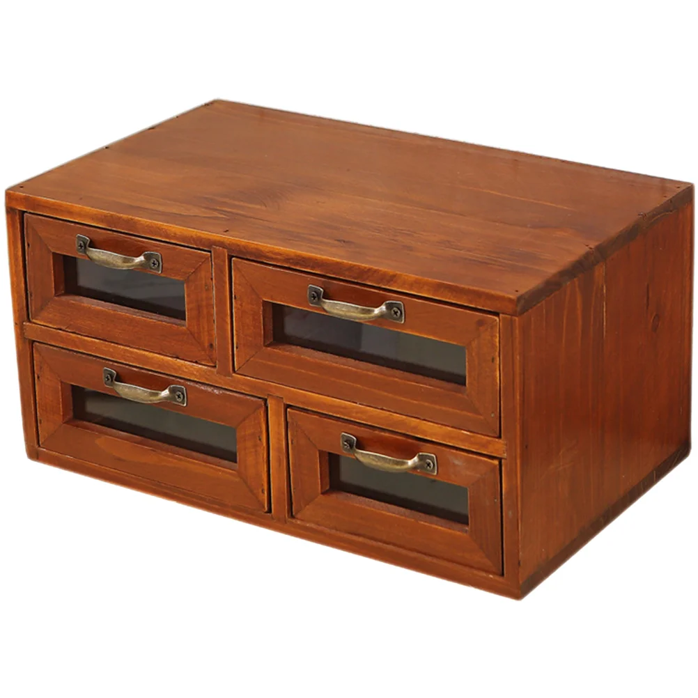 

Drawer Locker Wooden Tabletop Makeup Organizer Versatile Storage Case Drawers Office Organizers Desk