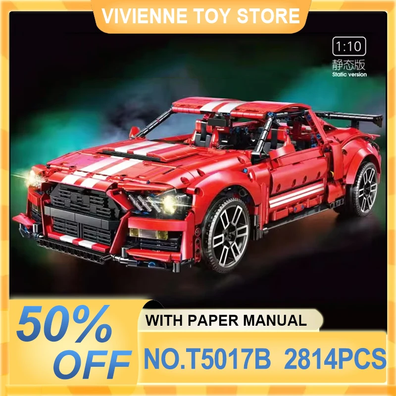 TGL T5017B MOC технический RC GT500 Супер спортивный автомобиль 1:10 модель гиперкар