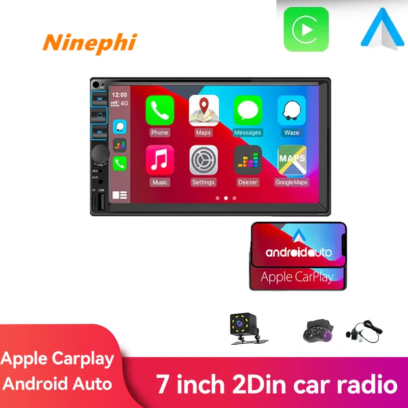 

Android AUTO Car Radio 2din 7" Touch Screen Bluetooth GPS Navigator Multimedia video player Apple Carplay For Universal