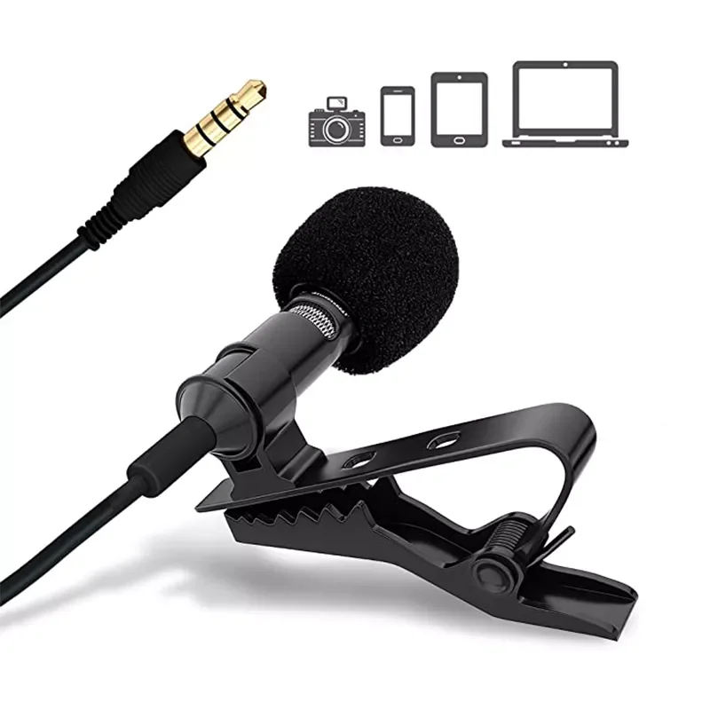 

2023New Mini Portable Lavalier Microphone 3.5mm Hands-free Cord Line Omnidirectional Microphone For for Computer Laptop Mobile