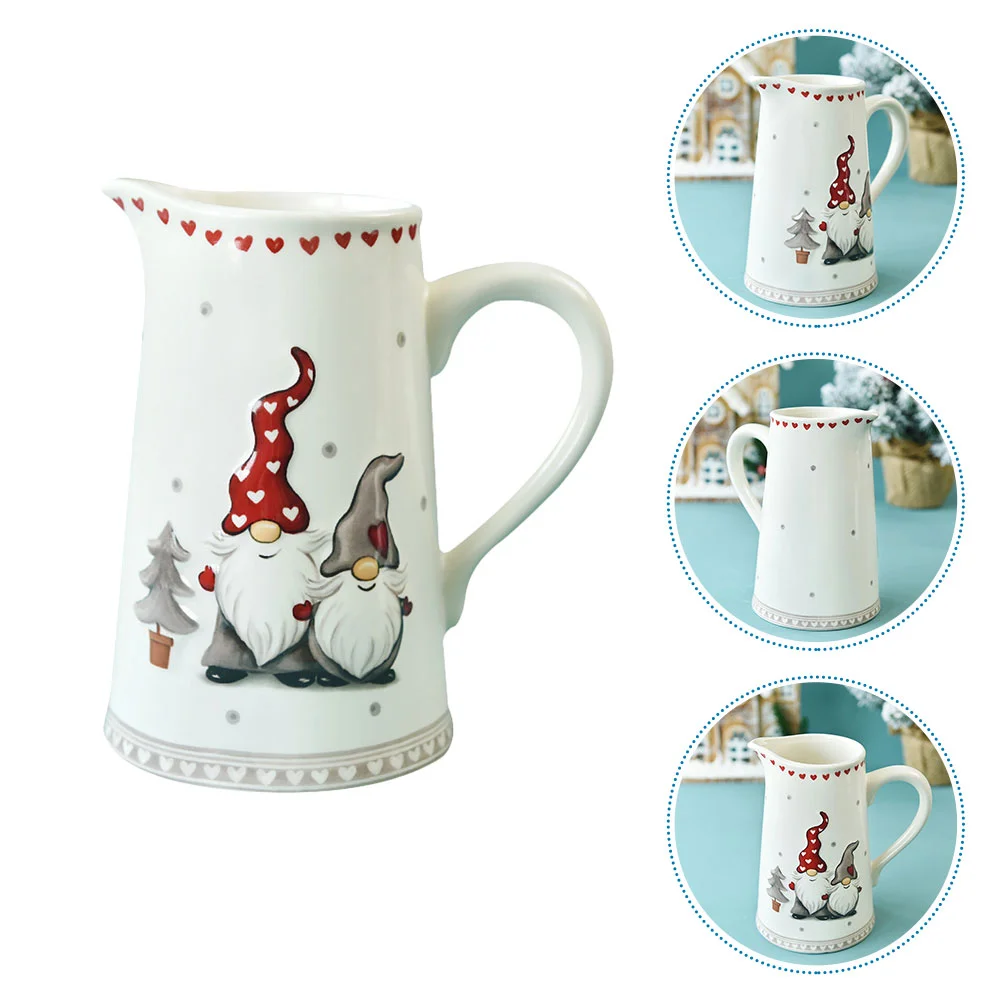

Pitcher Water Ceramic Kettle Jugchristmas Cold Creamerceramics Vase Jar Pot Pourer Beverage Teahandle Flower Coffee Porcelain