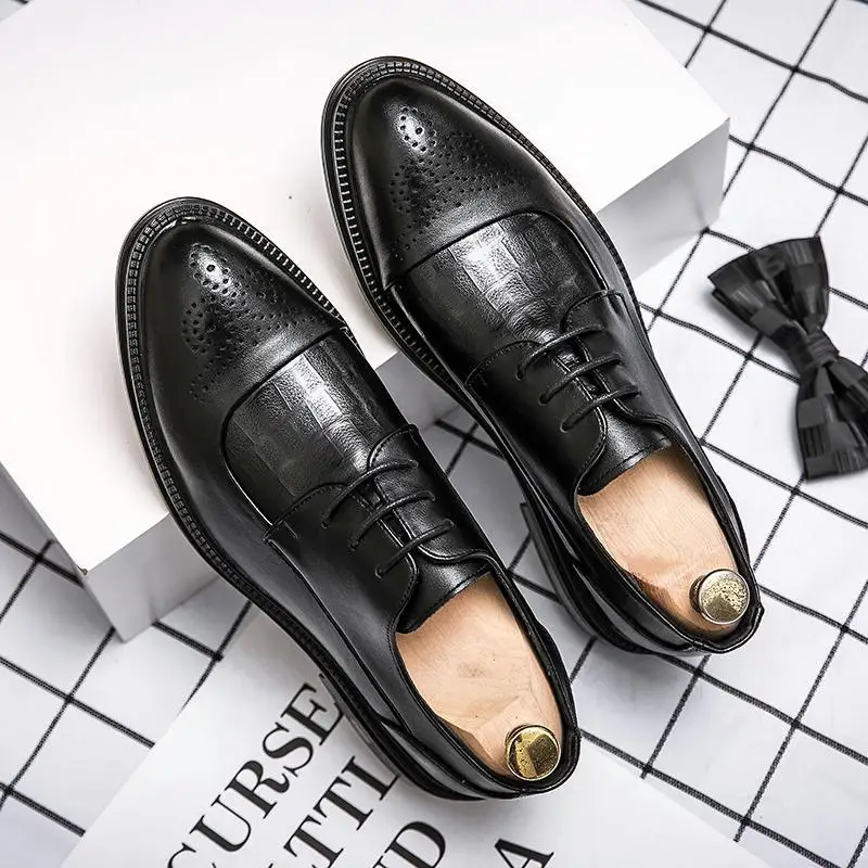 

Men's Shoes 2023 Spring New Business Men's Leather Shoes Genuine Leather Dad Casual All-Matching Shoes Men's Wedding Shoes Youth