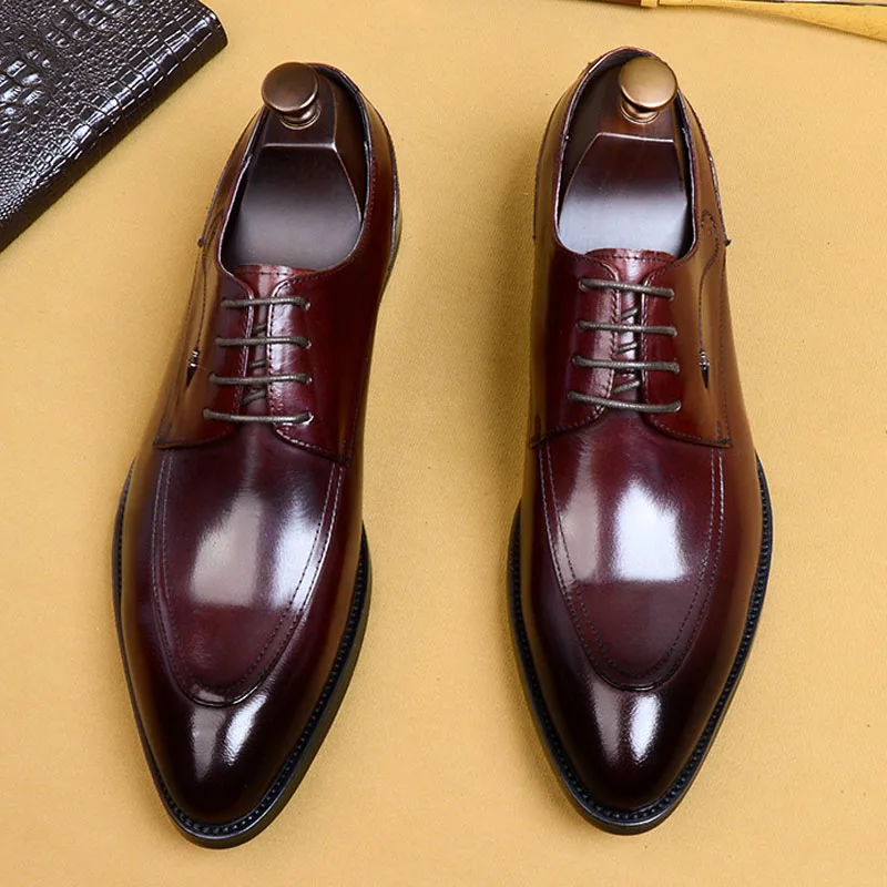 Туфли-оксфорды HNXC мужские из натуральной кожи итальянские классические туфли на