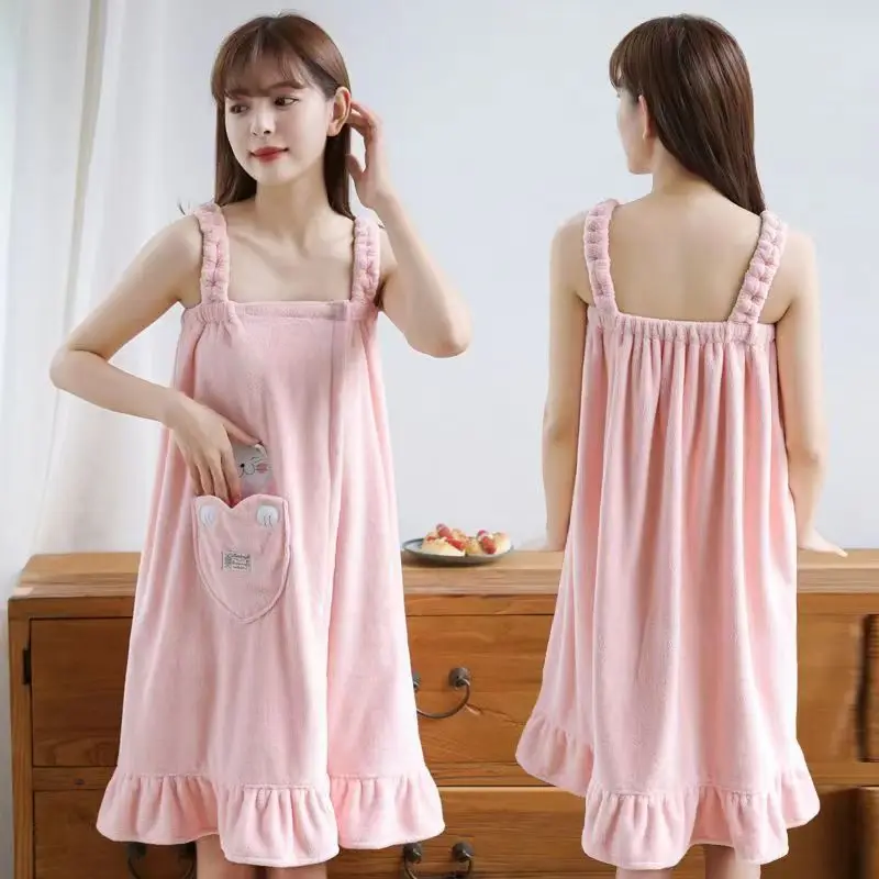 

Super Long Large Suspenders Bath Towel Microfiber Wearable Soft Bathrobe Women Miraculous Beach Spa Bathroom Towels Quick Dry