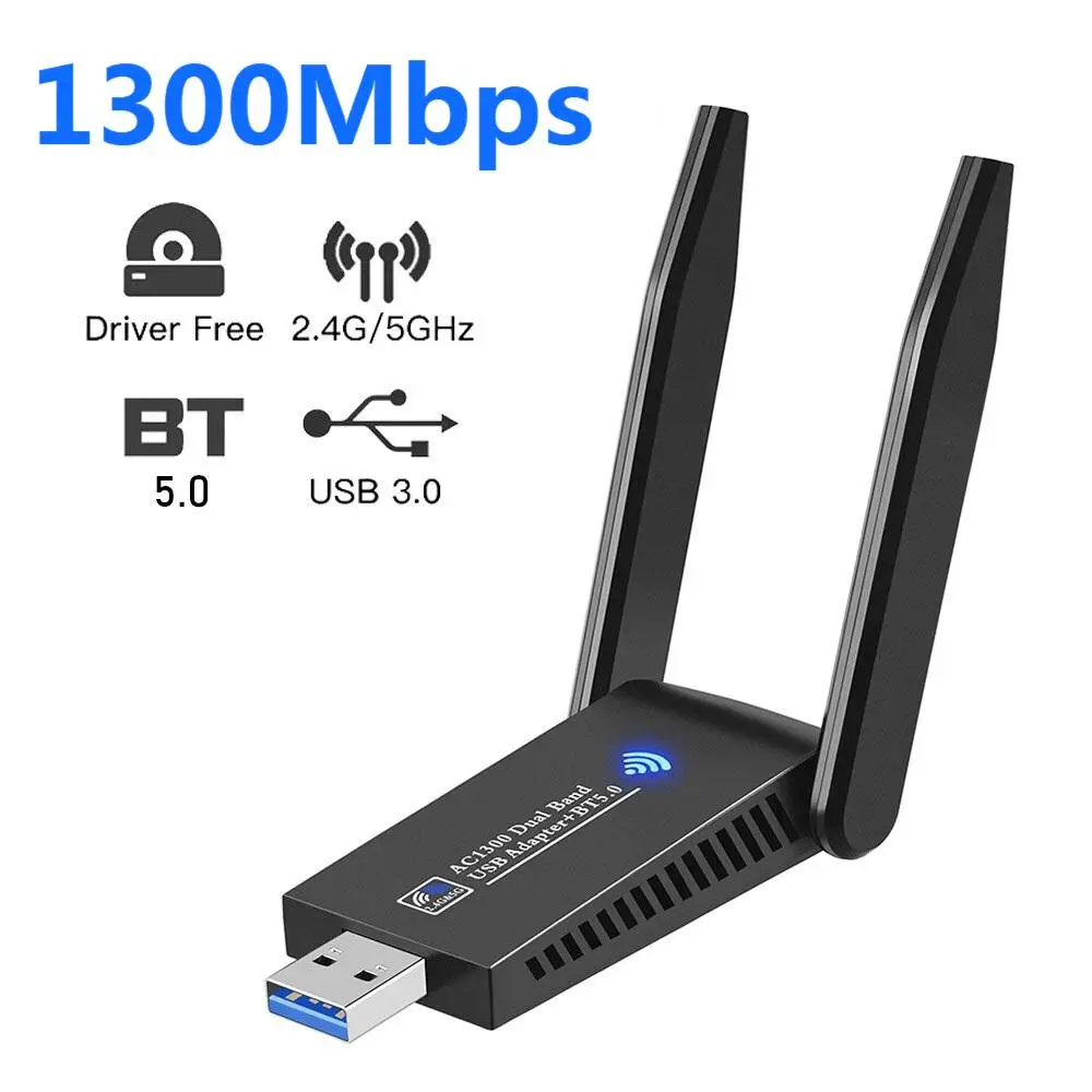 

Wi-Fi-адаптер 1300 Мбит/с, 3,0/2,4 ГГц, 6 USB-портов
