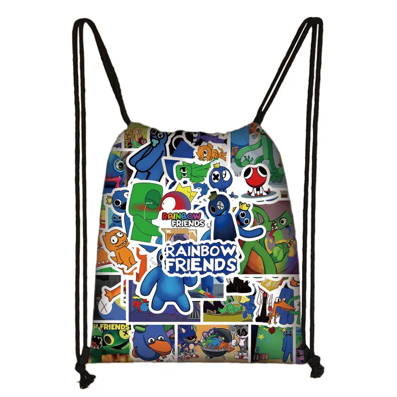 Радужный тканевый рюкзак на шнурке для друзей детей модная школьная сумка