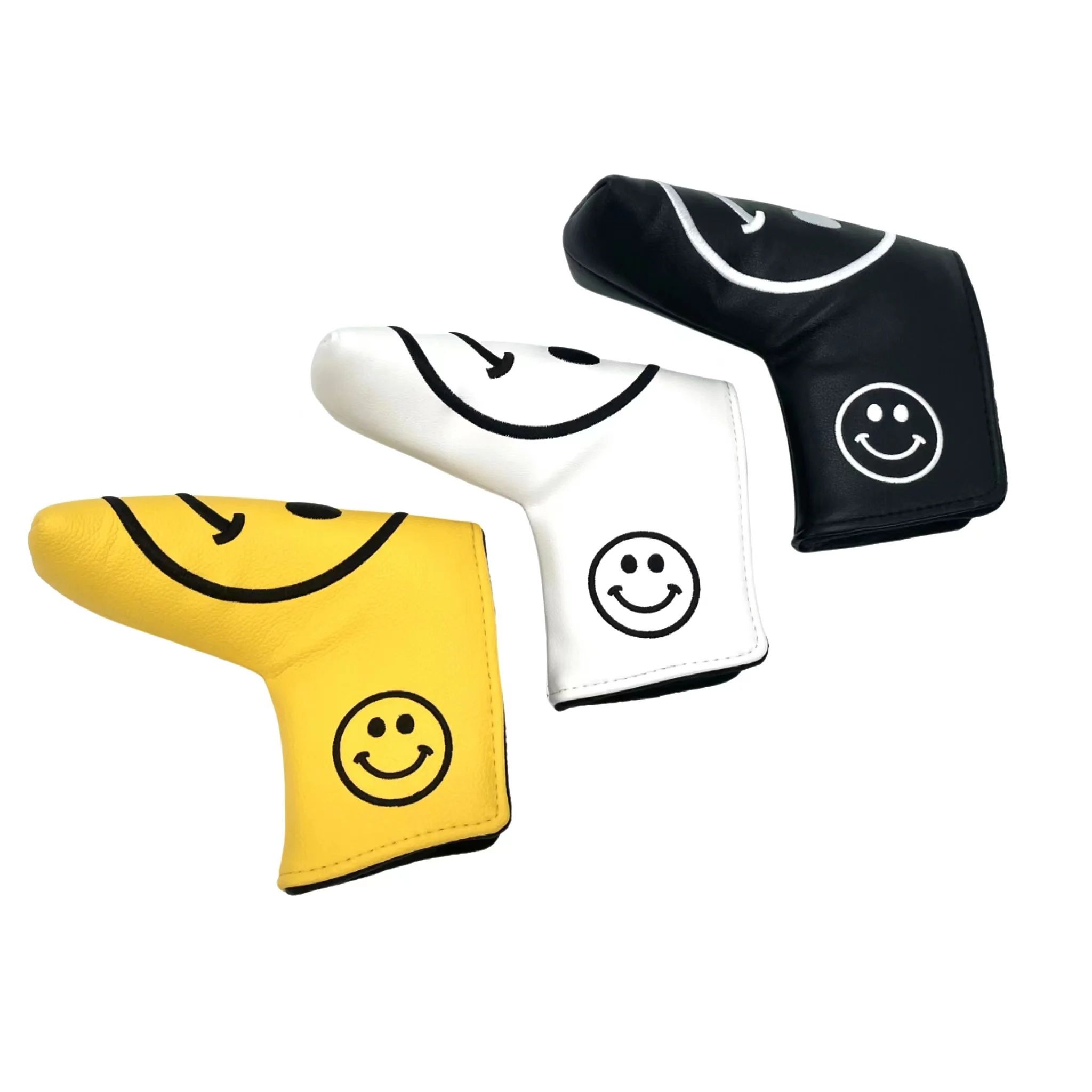 Чехол для клюшки для гольфа Магнитный закрытый чехол из искусственной кожи со смайликом чехол для клюшки для гольфа защитный чехол для улицы