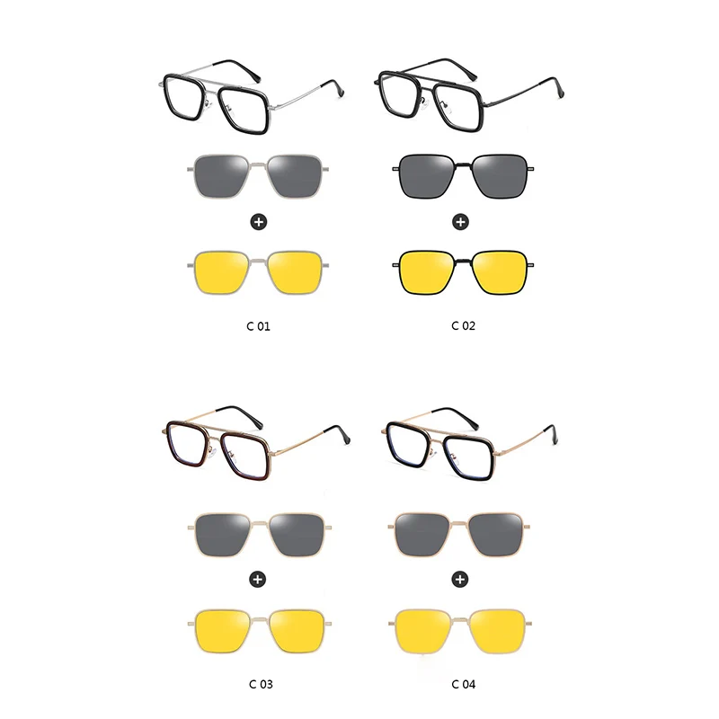 Мужские Складные солнцезащитные очки KANDREA Модные металлические поляризационные