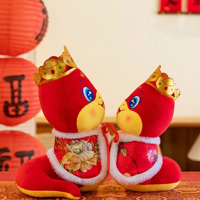 16/20/25/30 см Kawaii Зодиак Юаньбао красный плащ змея плюшевая кукла-животное год