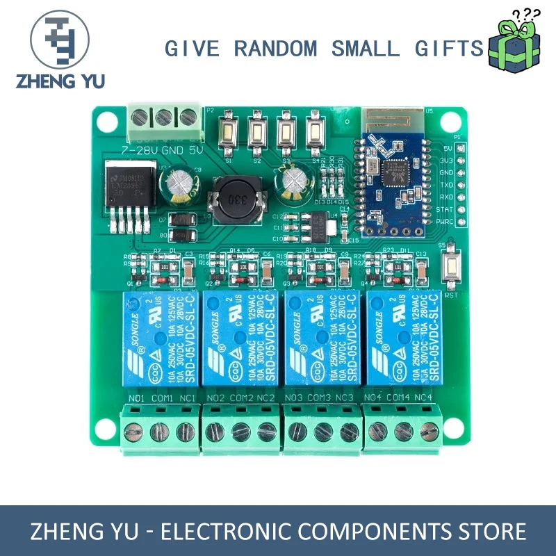 

BLUETOOTH_RELAY_BLE_X4 FOUR-WAY BLUETOOTH 5.0 RELAY BLE MESH NETWORKING MOBILE APP REMOTE CONTROL SWITCH