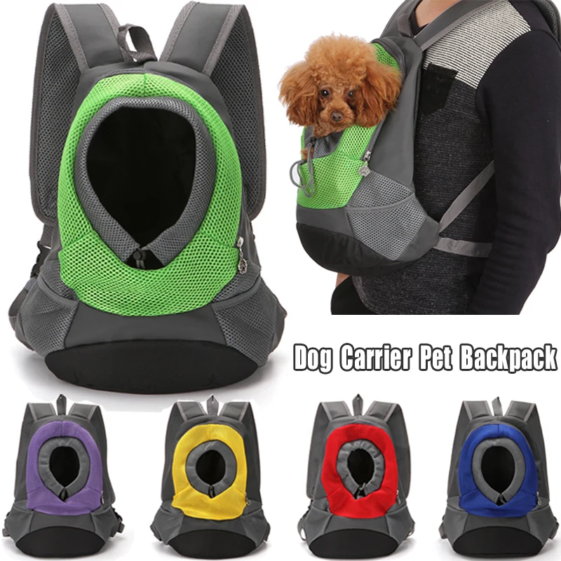 

Pet Dog Carrying Backpack Pet Carrier Adjustable Portable Travel Breathable Mesh Front Bag for Puppy Outdoor Hiking Backpacks