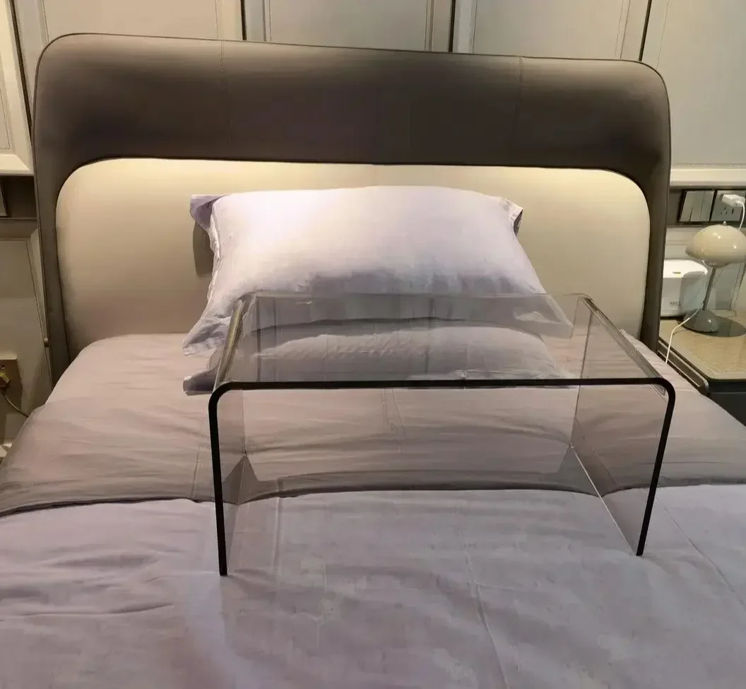 Роскошный C-образный акриловый прозрачный боковой столик диван-кровать угловая