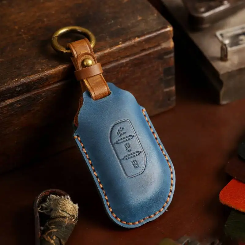 

For Real Leather Car Key Case Cover Fob Protector Keyring Accessories for Dongfeng Forthing Evo T5 Keychain Holder Shell Bag